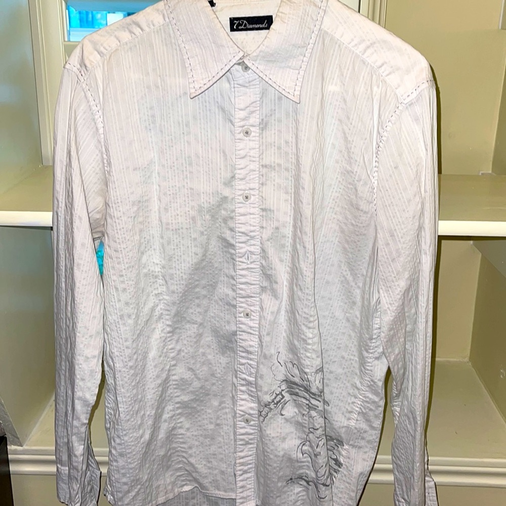 Ornate 7 diamonds dress shirt with textured fabric